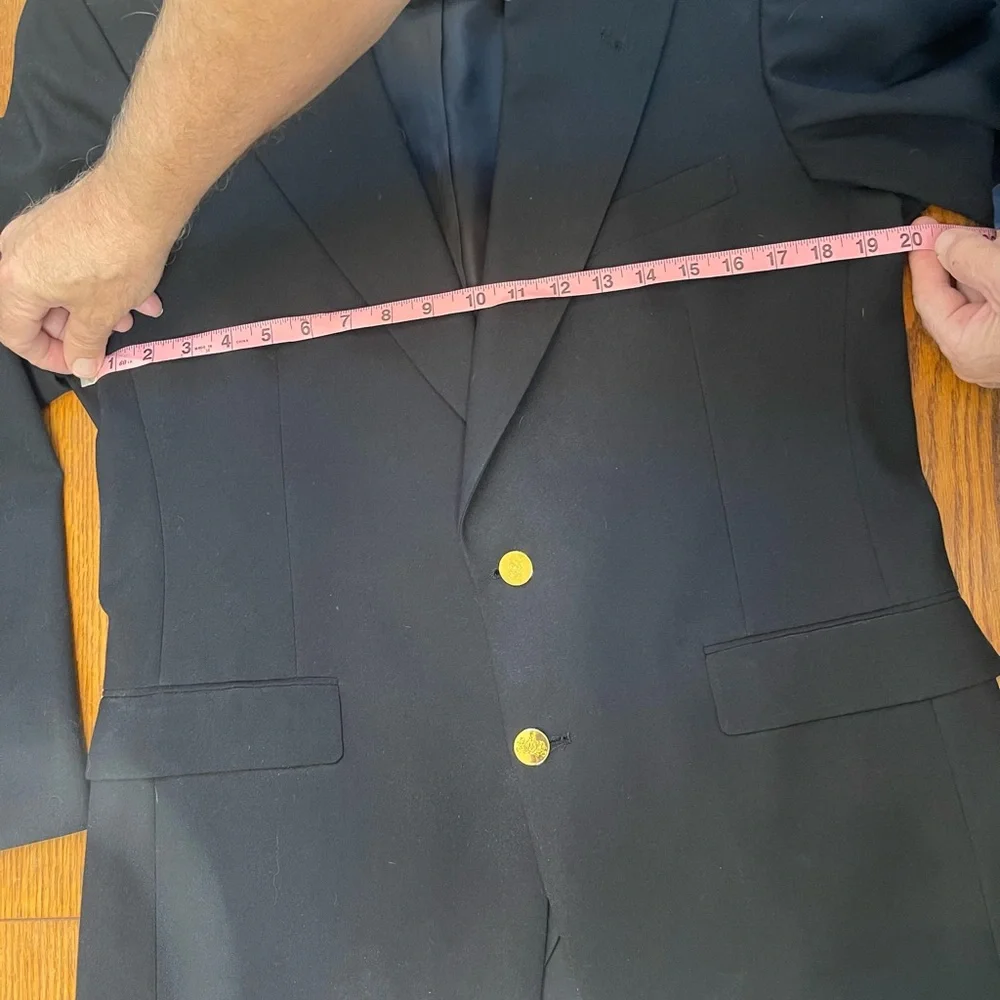 Stafford Men's Black Suit Jacket with Gold Buttons - Picture 6 of 6